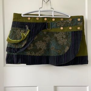 green wrap skirt